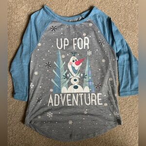 Disney Frozen Olaf Kids Long Sleeve Shirt - Blue and Gray